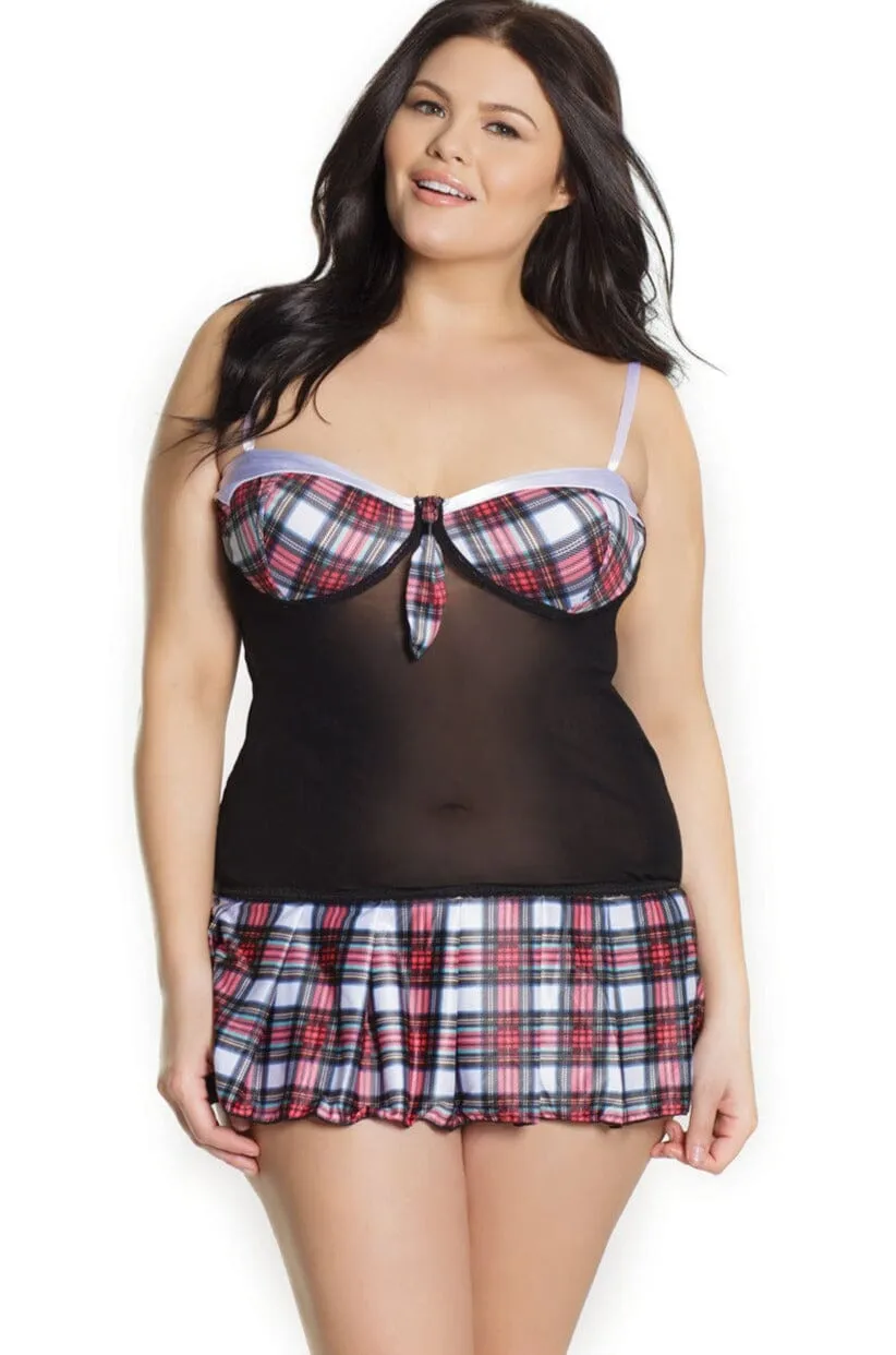 1 PC. Mesh School Girl Chemise | Plus Size