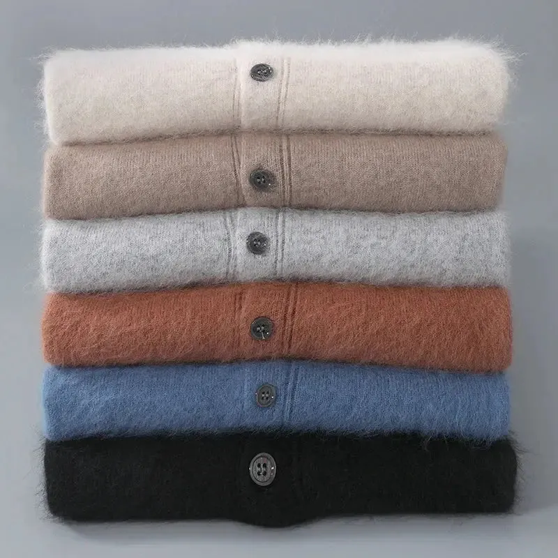 100% Cashmere Polo Cardigan - Cross & Crown