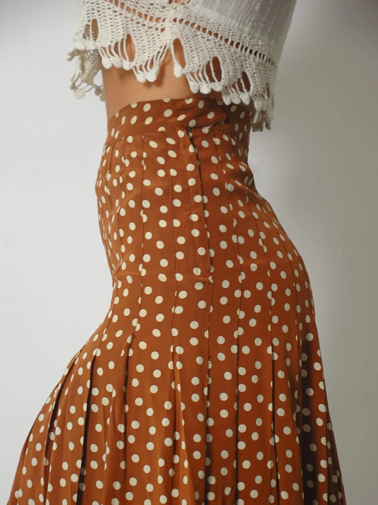 1940's Polka Dot Silk Skirt