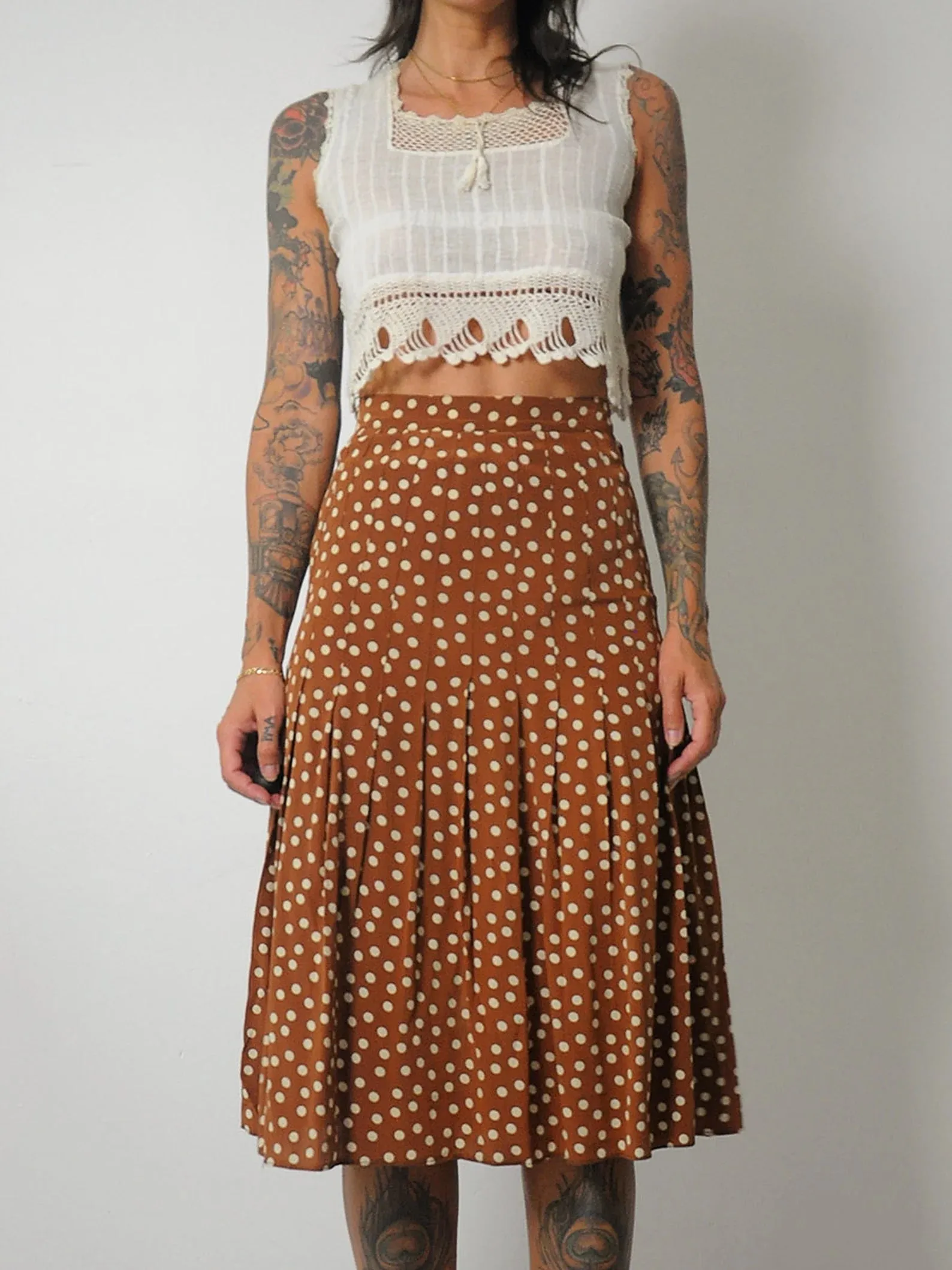 1940's Polka Dot Silk Skirt