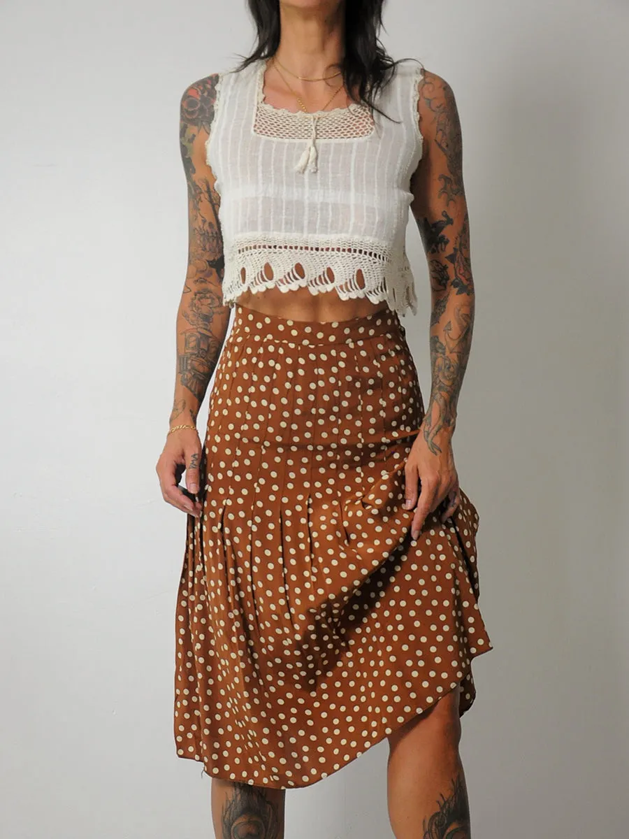 1940's Polka Dot Silk Skirt