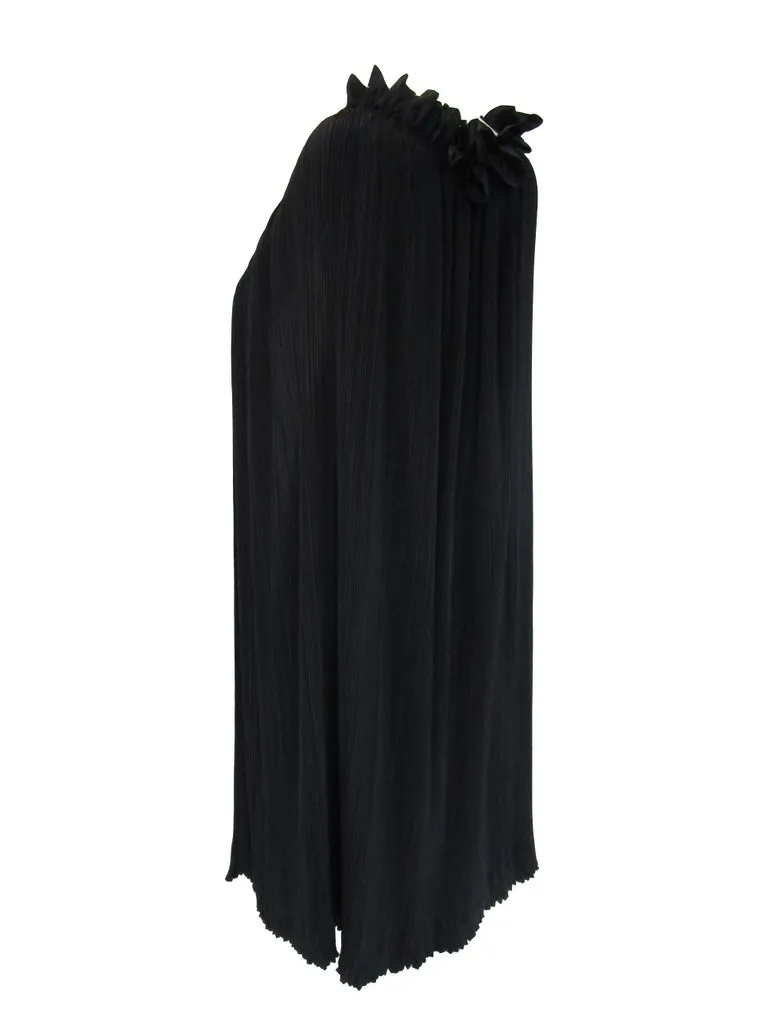 1980 Giorgio Sant'Angelo Avant-Garde Black Silk Pleated Cape for Neiman Marcus