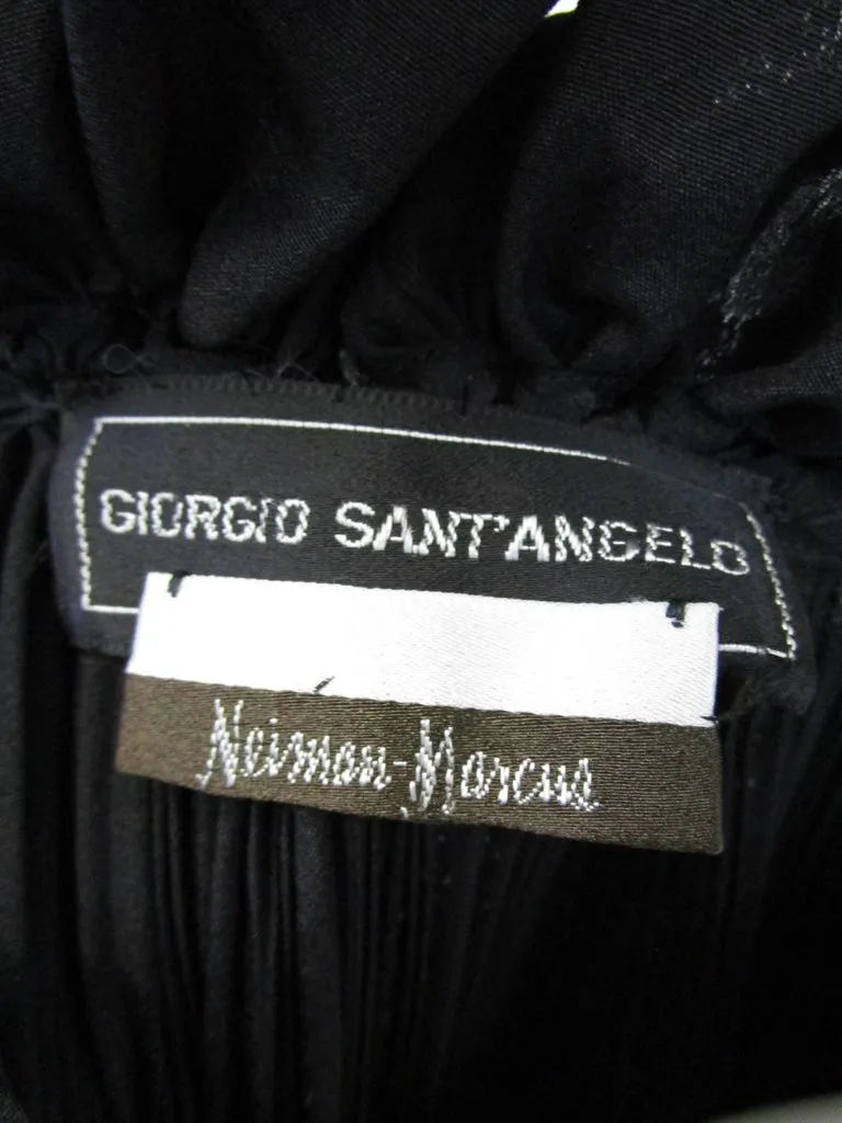 1980 Giorgio Sant'Angelo Avant-Garde Black Silk Pleated Cape for Neiman Marcus