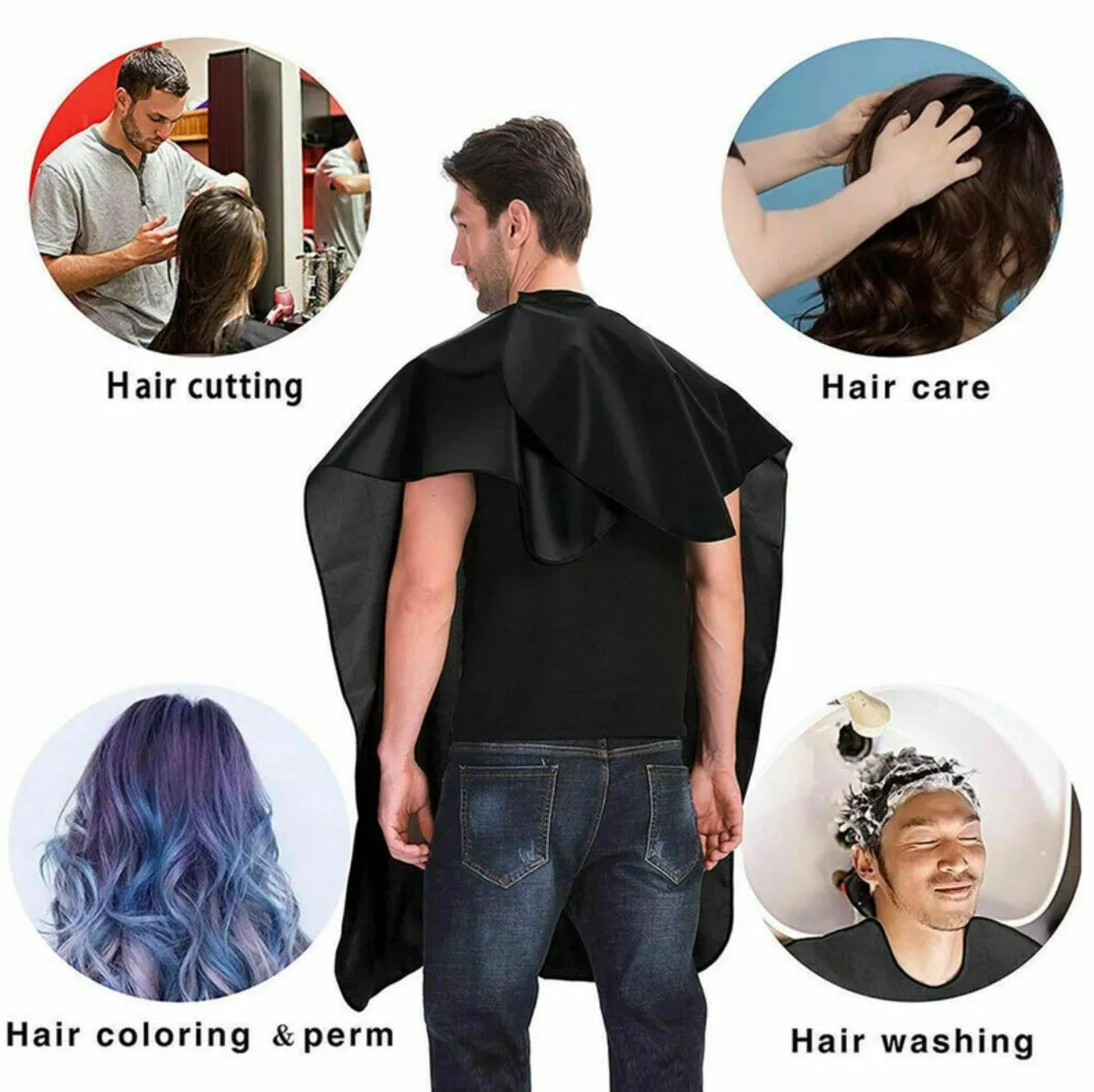 20 X Black Hairdressing Gown Cutting Cape Barbe Hairdresser Salon Equipment