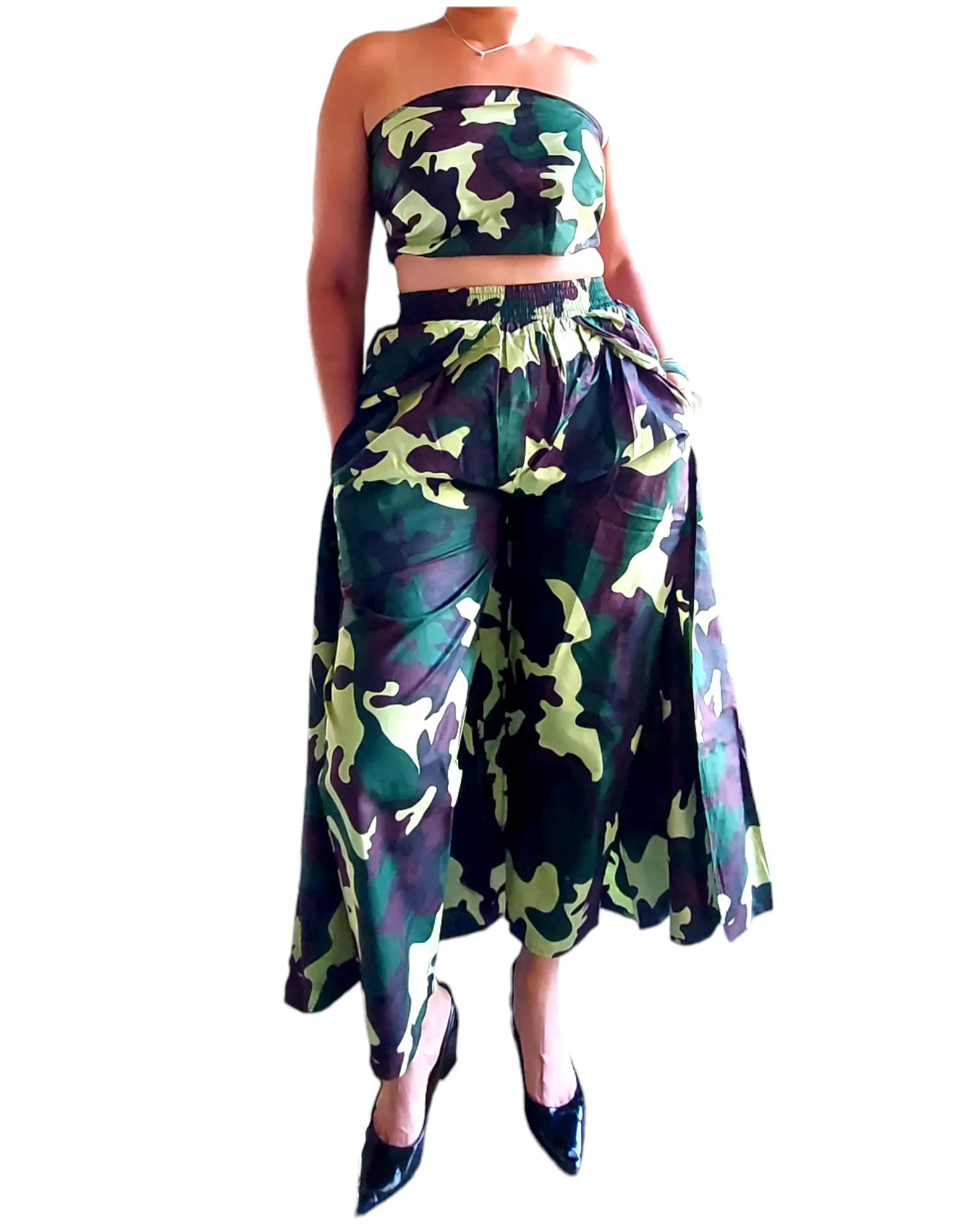 25 - Long Cape Pant / Green Camouflage 63