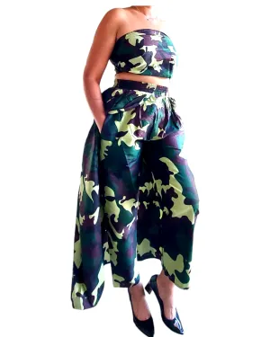 25 - Long Cape Pant / Green Camouflage 63