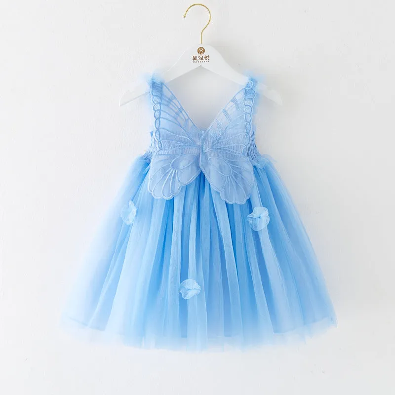 3D Butterfly Princess Dress With Lace Skirt