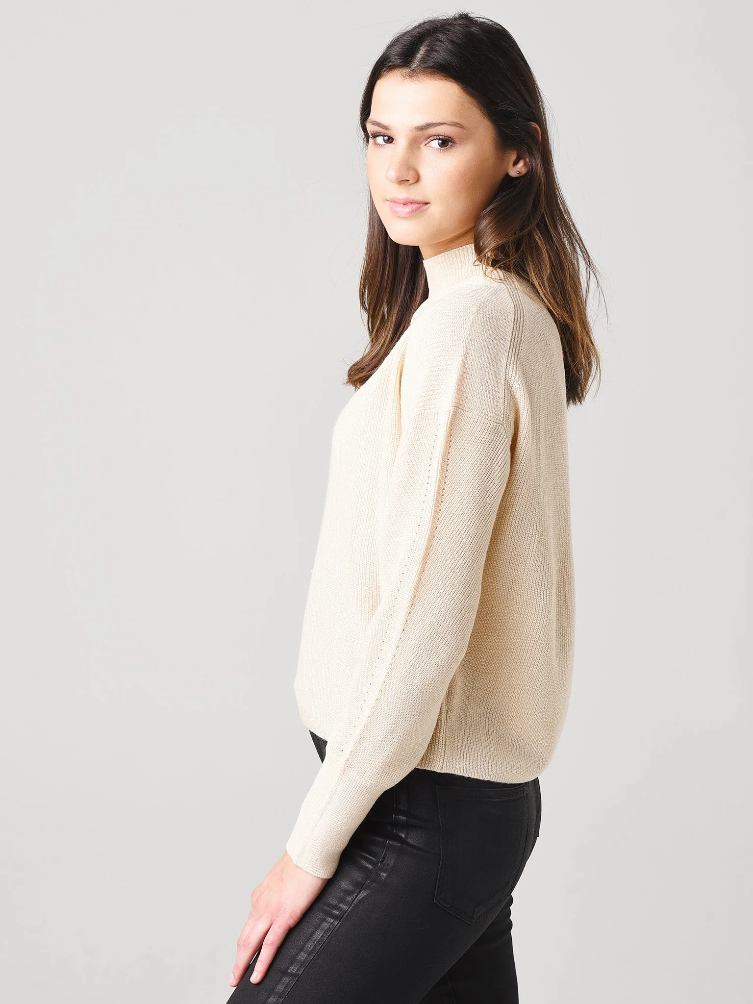 525 Women's Bishop Sleeve Mockneck Sweater