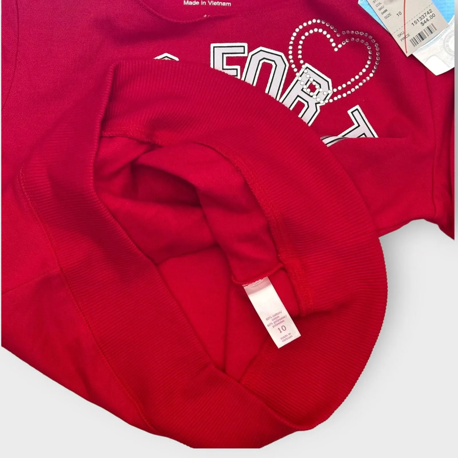 5th & Ocean | Torn Neck L/s Pullover Sweatshirt | 10 | Nebraska Huskers | Red | NWT