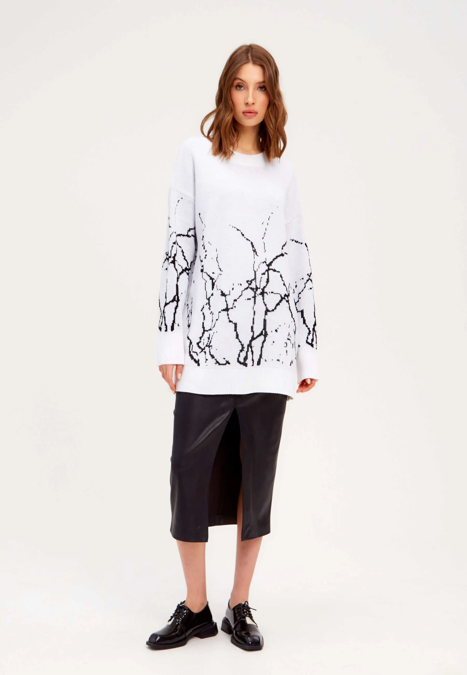 Abstract Knit Oversized Sweater