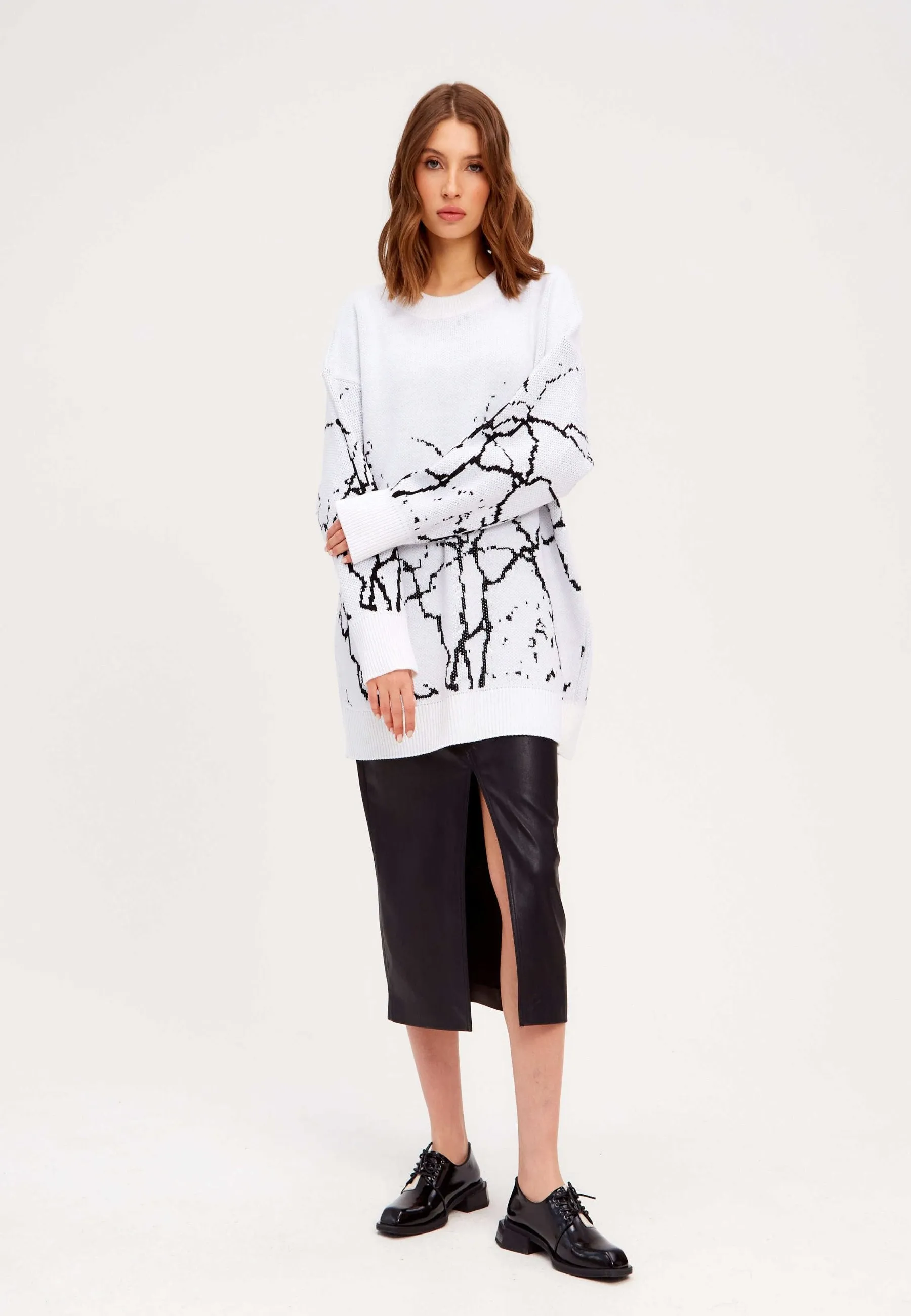 Abstract Knit Oversized Sweater