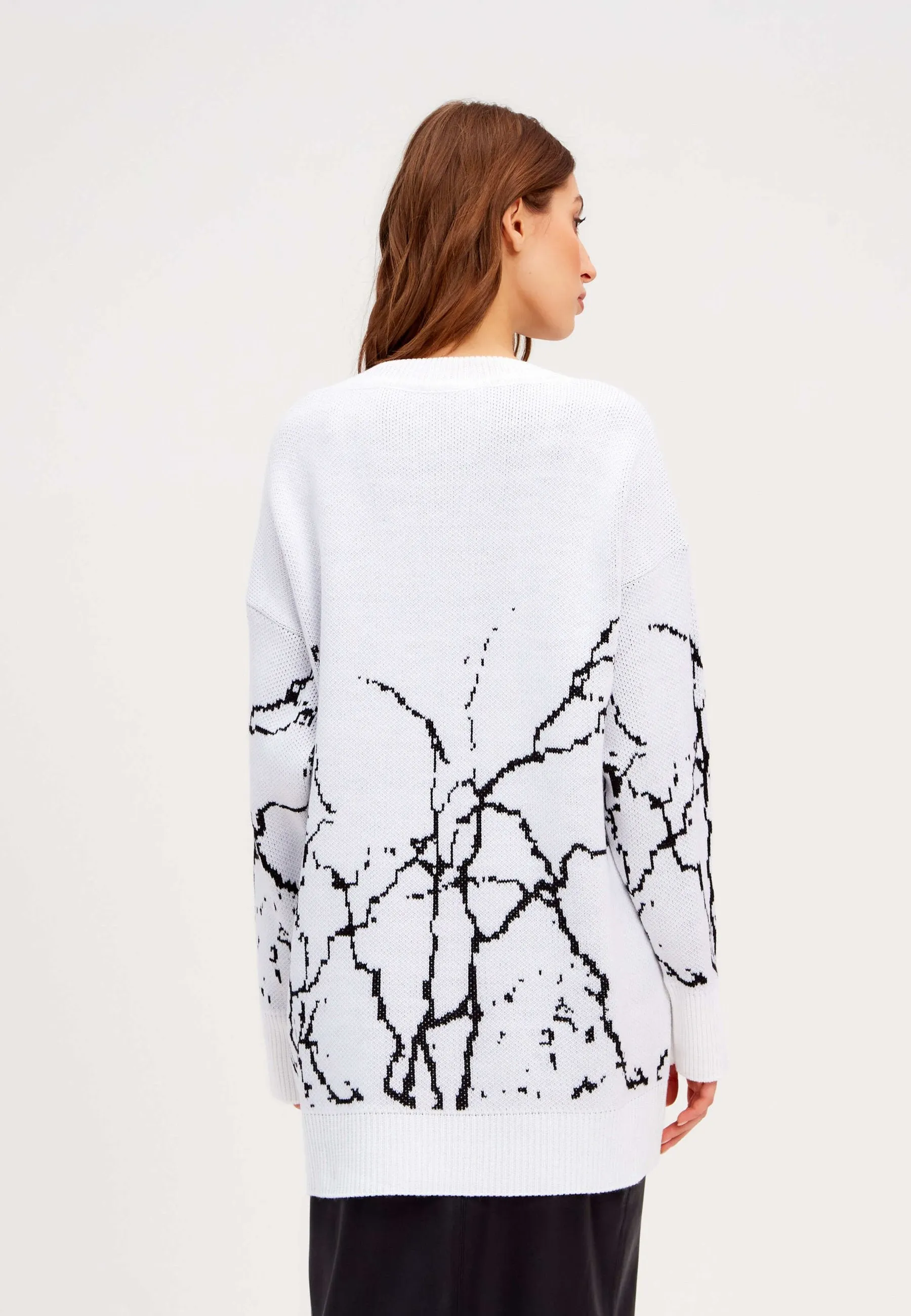 Abstract Knit Oversized Sweater