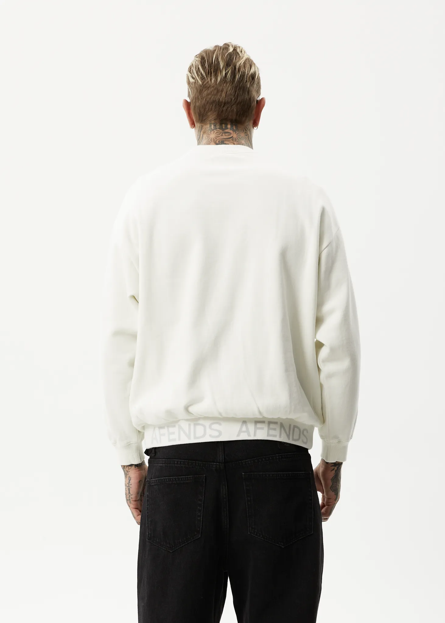 AFENDS Unisex Studio - Unisex Crew Neck Jumper - Off White