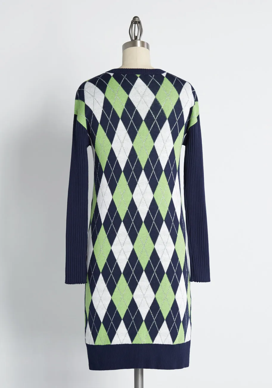 After Argyle, Crocodile Sweater Dress