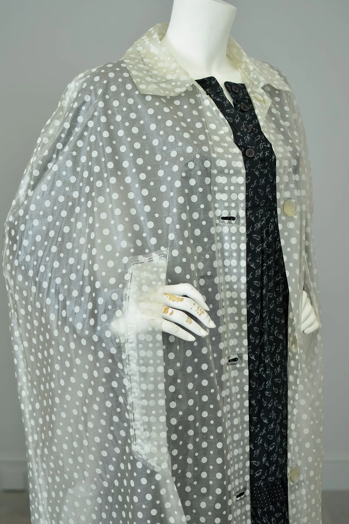 Amazing 1960s Plastic Polka Dot Rain Cape