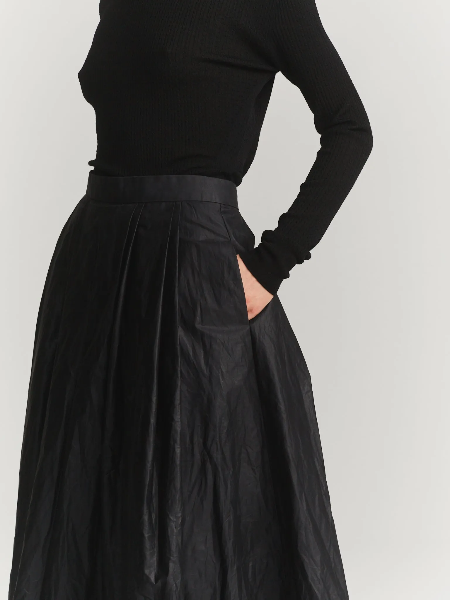 ANARCHIC  SKIRT - LACQED - BLACK