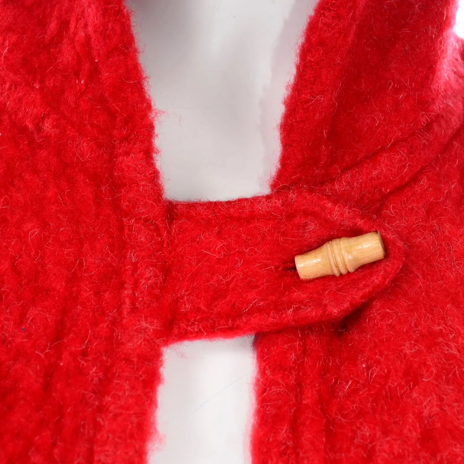 Anne Klein for Robinson & Golluber Vintage Red Mohair Blend Cape