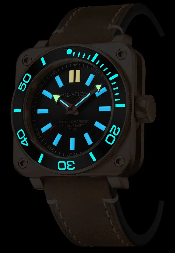 Aquatico Super Charger Bronze Black Ceramic Bezel