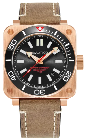 Aquatico Super Charger Bronze Black Ceramic Bezel