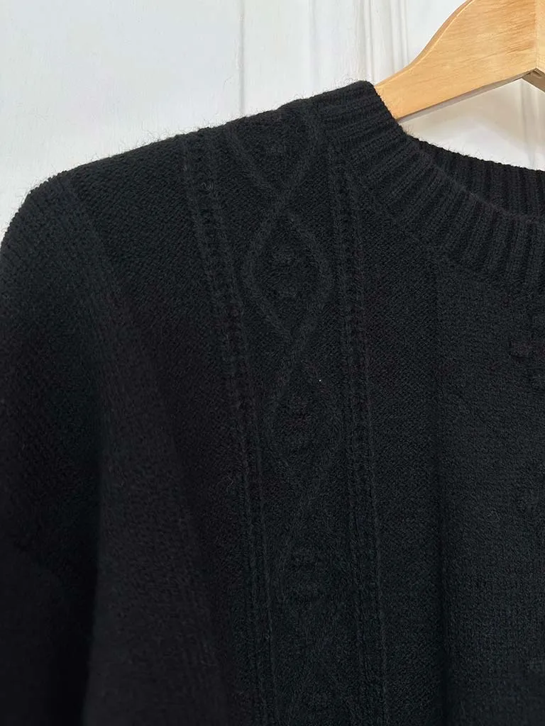 Aran Box Knit - Black