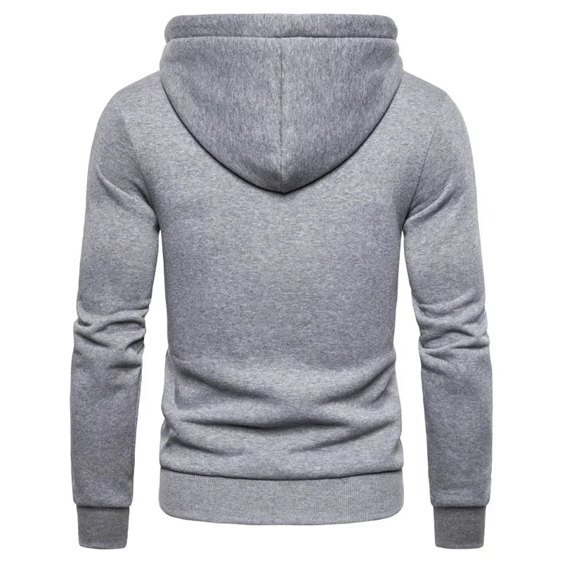 Autumn Winter Cotton Hoodied Mens Sweatshirts Solid Hoody Fleece Thick Hoodies Men Sportswear Zipper Sweatshirts Men