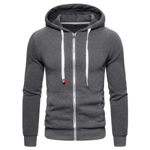 Autumn Winter Cotton Hoodied Mens Sweatshirts Solid Hoody Fleece Thick Hoodies Men Sportswear Zipper Sweatshirts Men