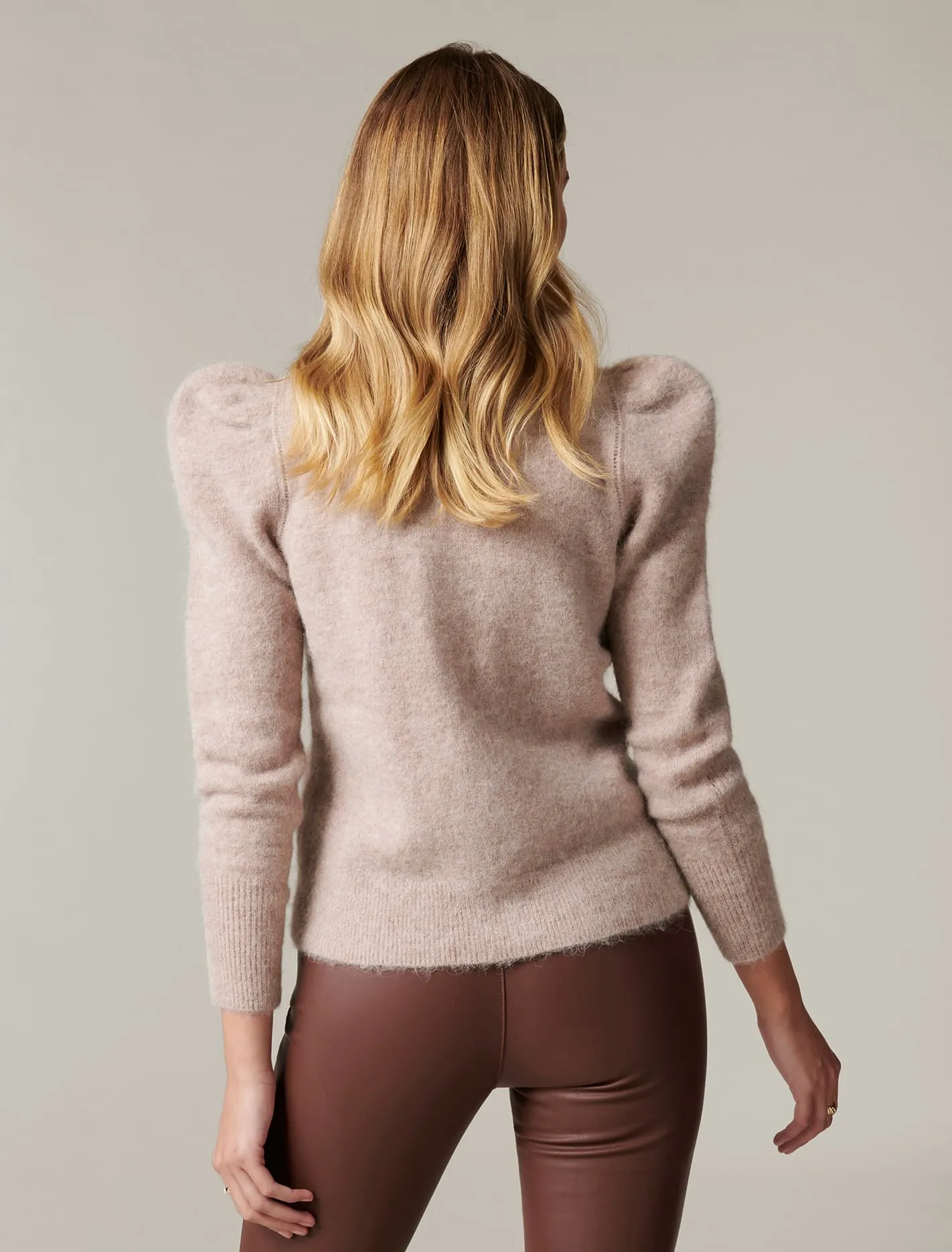 Ava Brushed Pleat Sleeve Knit Jumper