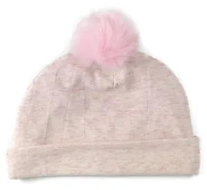 Baby Bling Pink Fur Pom Beanie