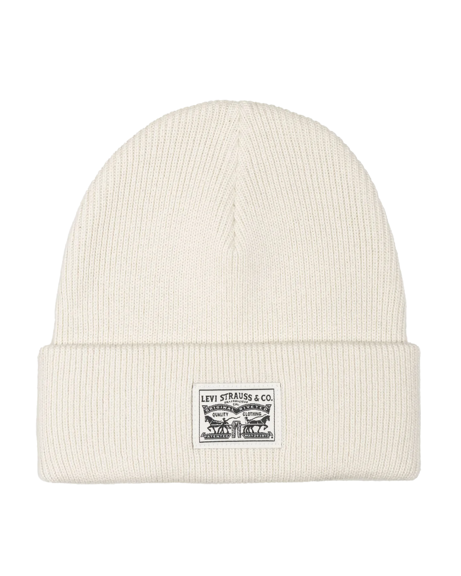 Backpatch Beanie in Cream