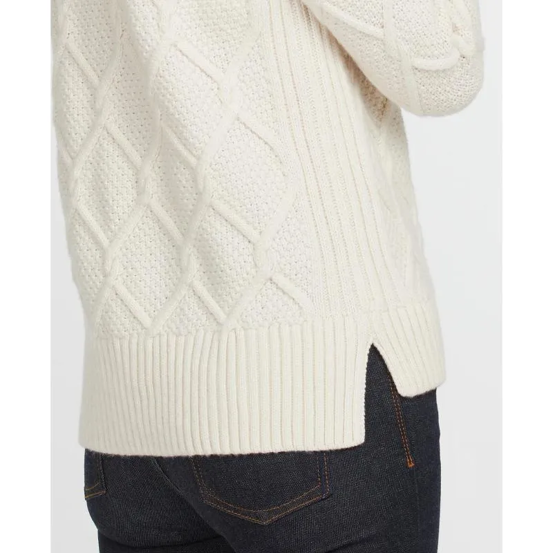 Barbour Burne Ladies Roll Neck Jumper - Cream