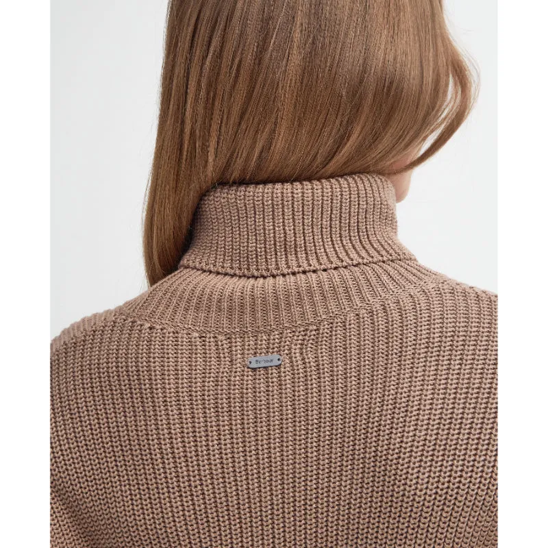 Barbour Rib Stitch Knitted Ladies Cape - Honey