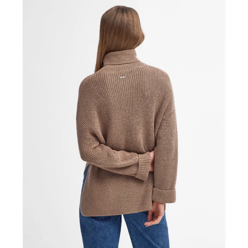 Barbour Rib Stitch Knitted Ladies Cape - Honey