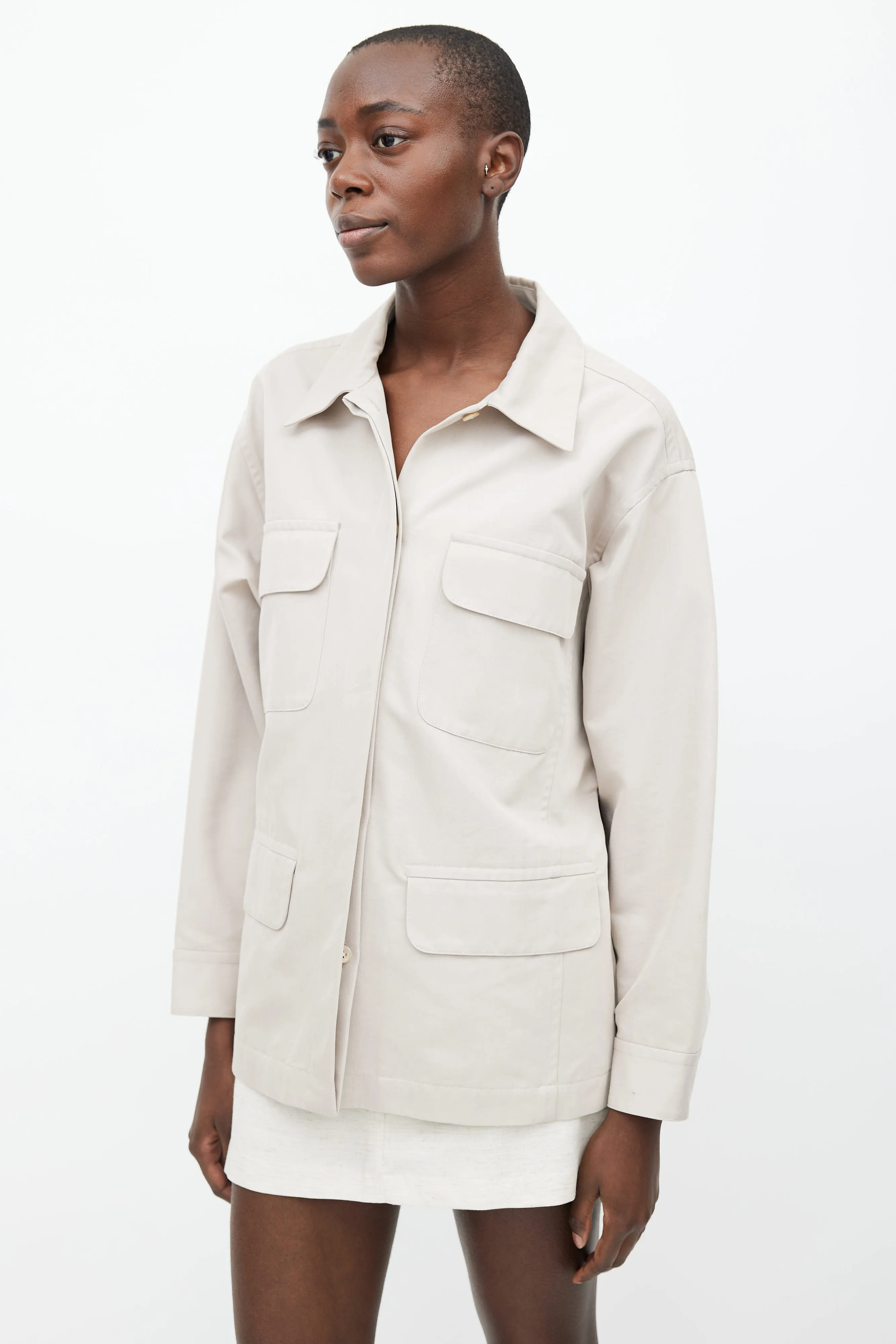 Beige Four Pocket Jacket