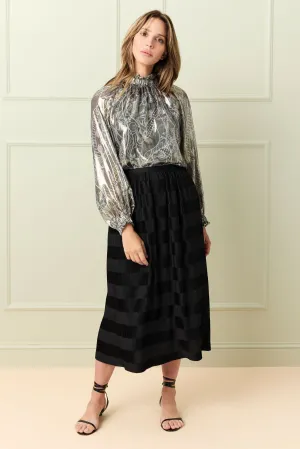 Black Pleated Long Skirt