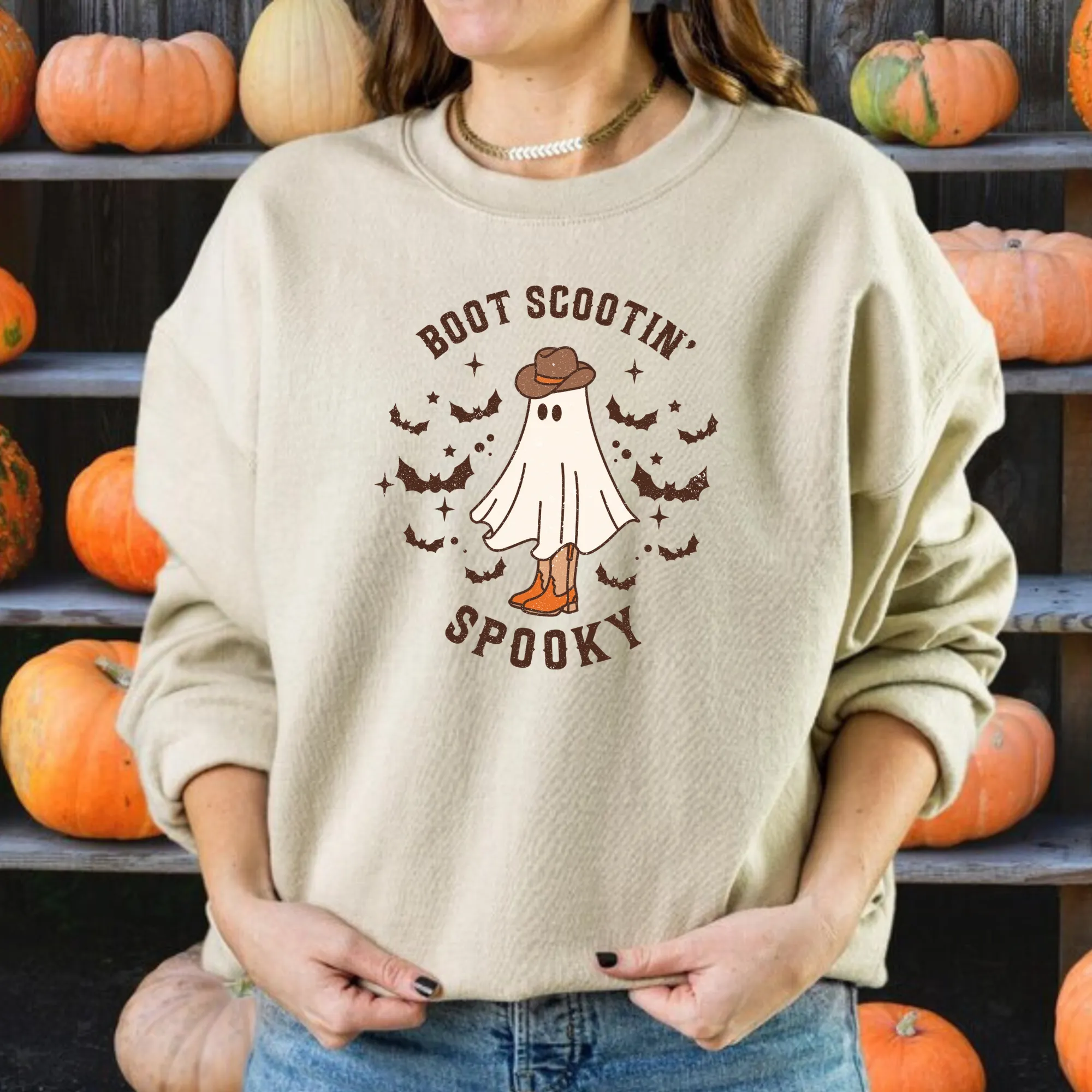 Boot Scootin' Spooky Halloween Crewneck Sweatshirt