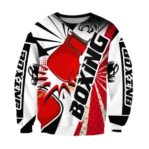 Boxing Punch All Over Printed Christmas Shirt, Boxing Sweatshirt Zip Hoodie for Men