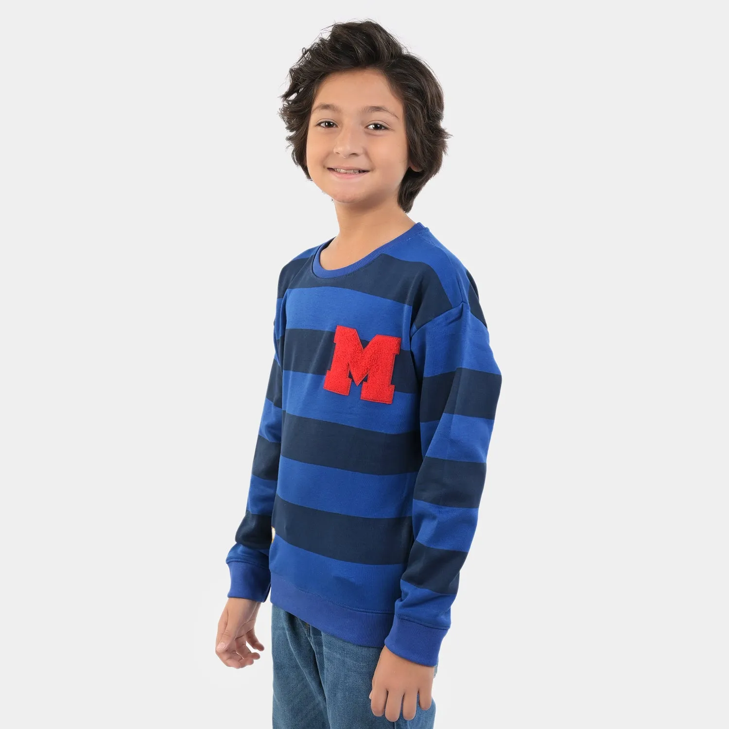 Boys Fleece Sweatshirt Hang On character-Blue