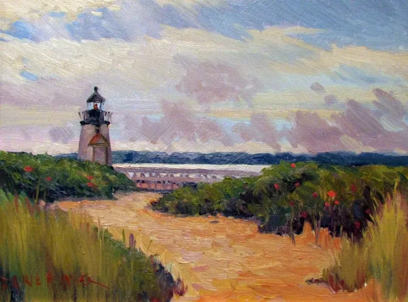 BRANT POINT LIGHT  by Dianne Miller - Classic Nantucket Scenary Painting