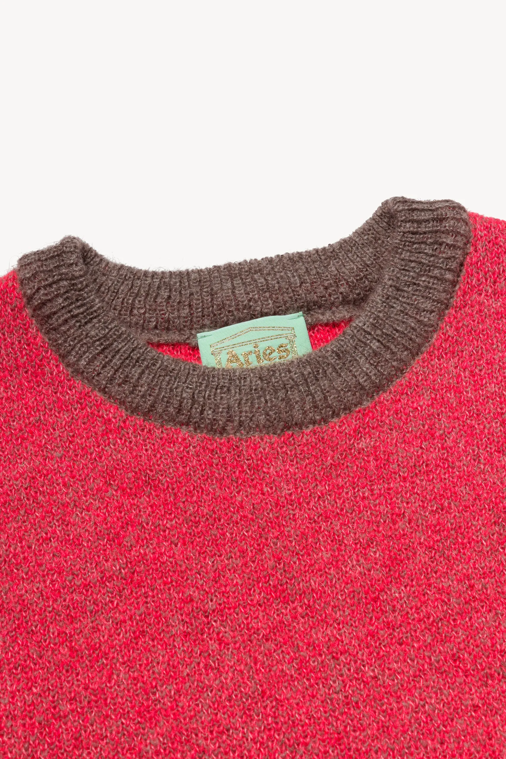 Brushed Mohair Crew Neck Knit Pink