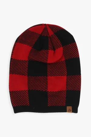 Buffalo Plaid Adult Slouch Beanie