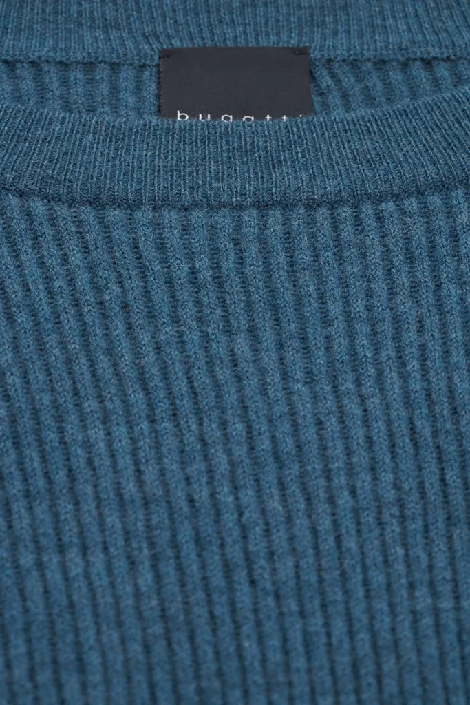 Bugatti - 3XL, Crew-Neck Lambswool Sweater, Teal