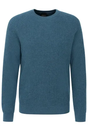 Bugatti - 3XL, Crew-Neck Lambswool Sweater, Teal