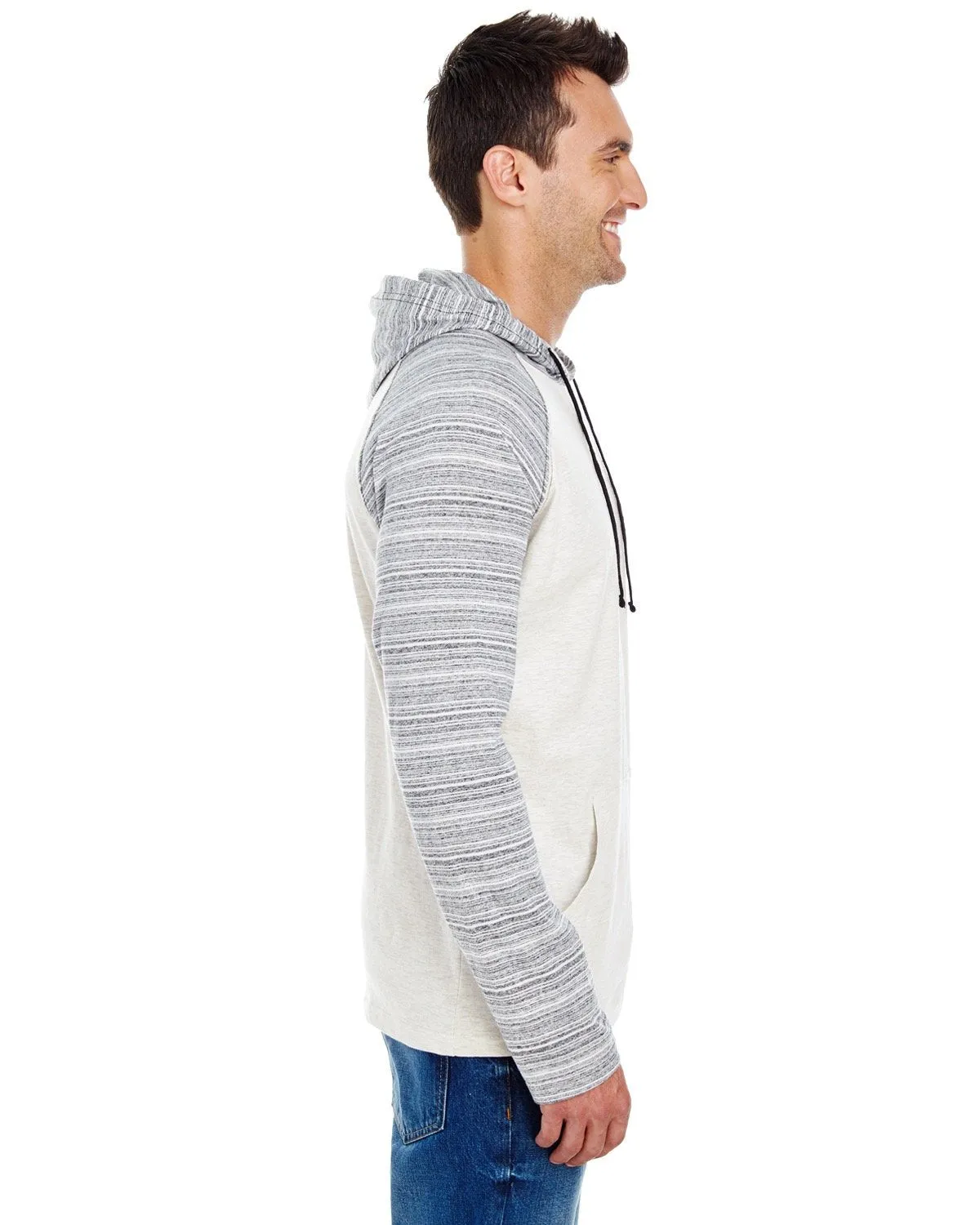 Burnside Men's Yarn-Dyed Hooded Raglan T-Shirt