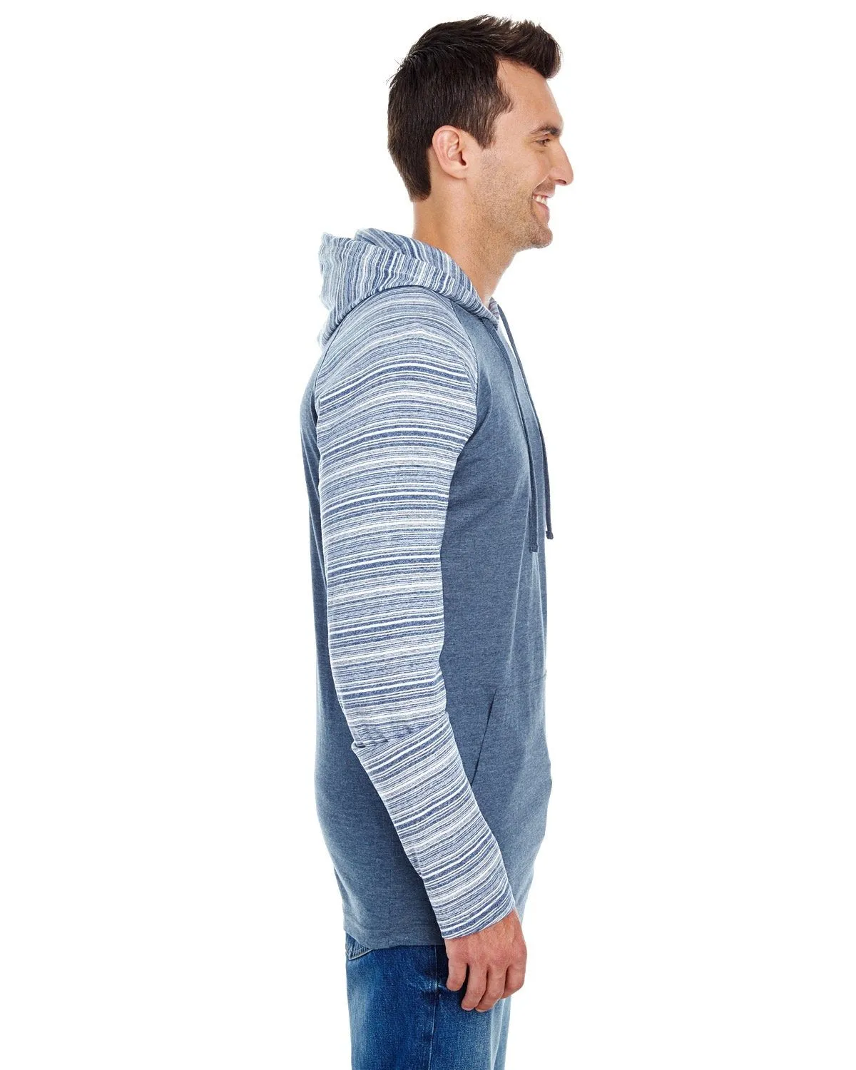 Burnside Men's Yarn-Dyed Hooded Raglan T-Shirt