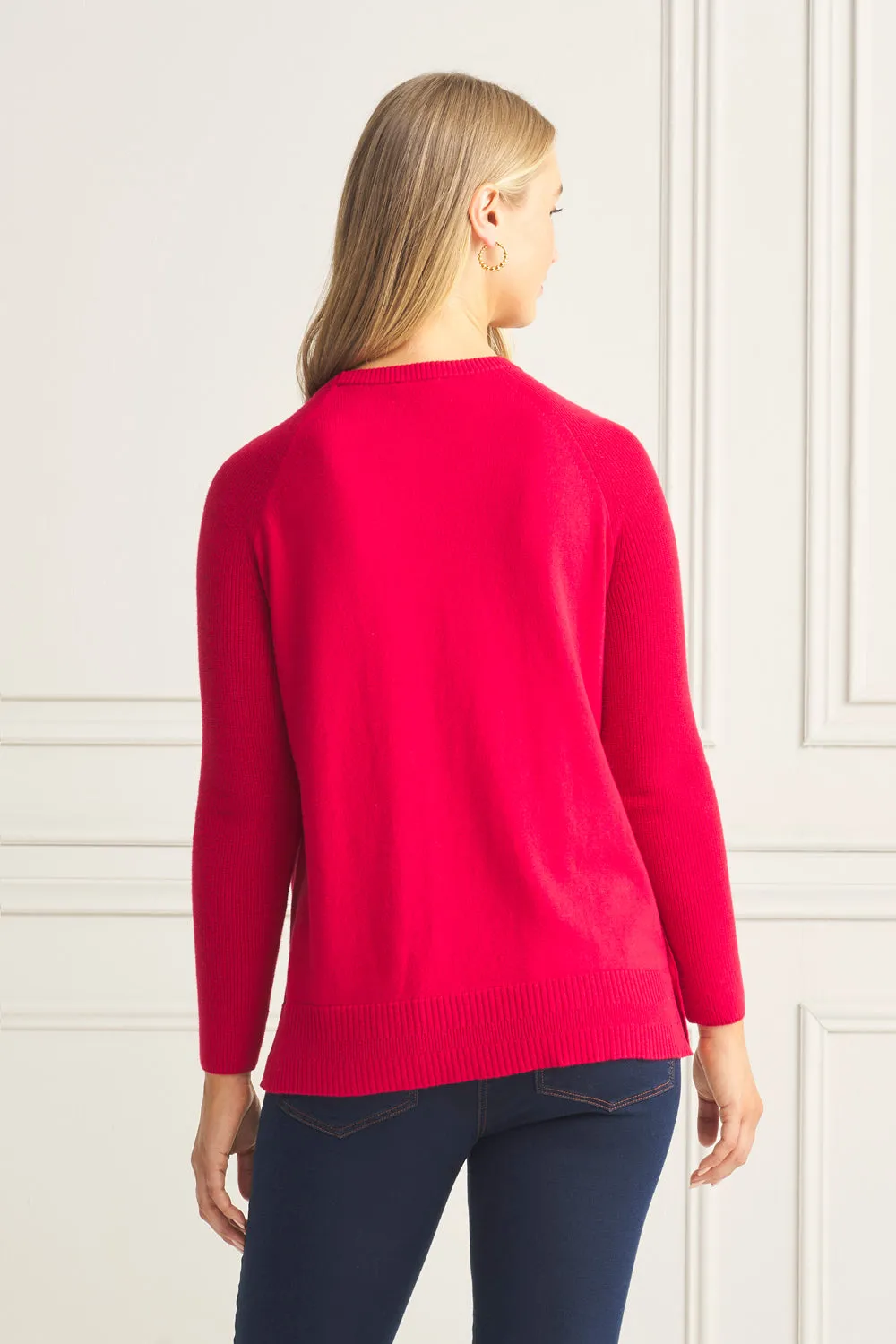 Button Side Detail Jumper - Rouge