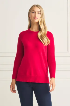 Button Side Detail Jumper - Rouge