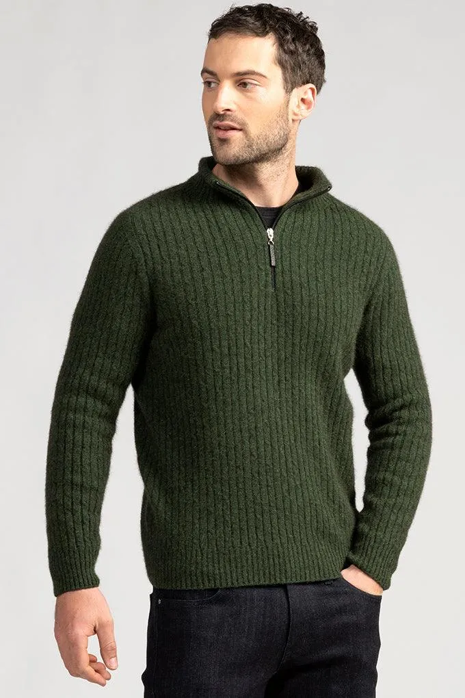 Cable Half Zip Sweater