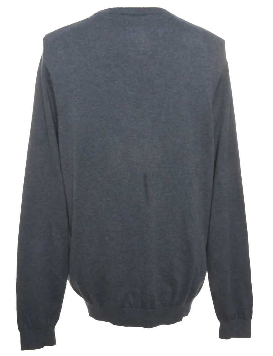 Cable Knit Grey Jumper - M