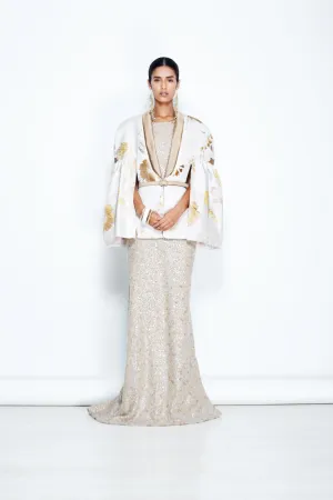 Cape Blazer & Beaded Gown