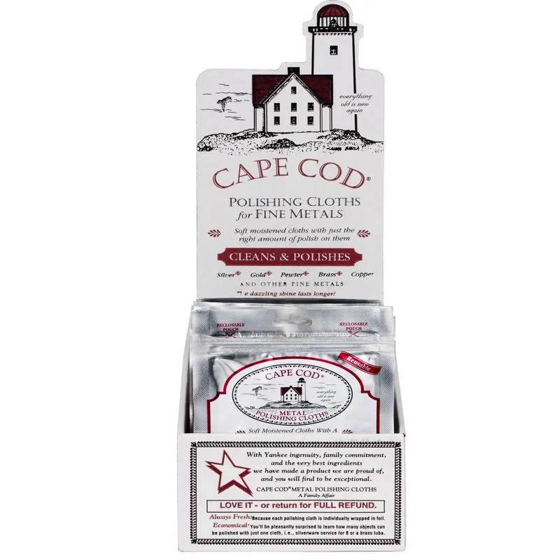 Cape Cod Vanilla Scent Fine Metal Cleaner and Polish 0.53 oz Cloth